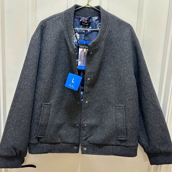 Well Worn Women's Bomber Style Jacket Coat Size L Charcoal Gray Contemporary NEW - Picture 7 of 15